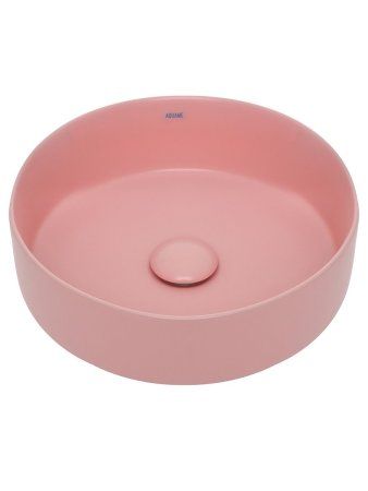 Раковина накладная круглая, AQUAme AQM5012MP цвет розовый матовый 355x355x120