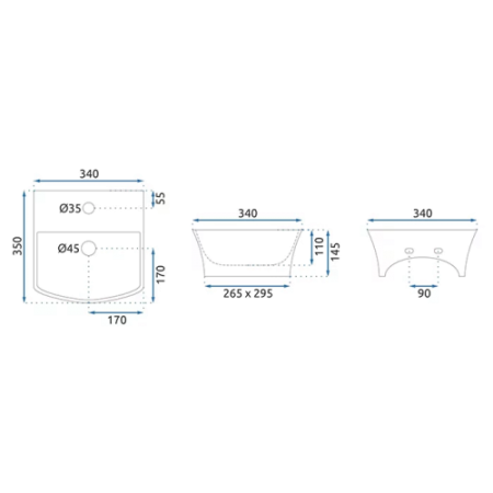 Умывальник Rea Selma REA-U9667 белый