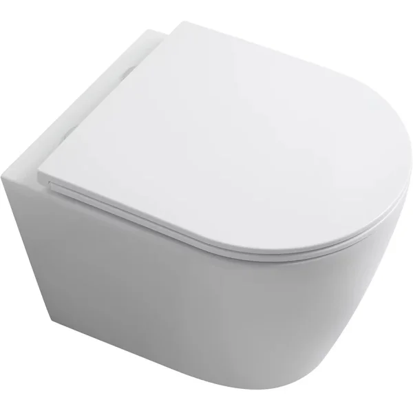 Унитаз подвесной Veconi Ando VAN-48T безободковый, торнадо, с сиденьем микролифт, белый