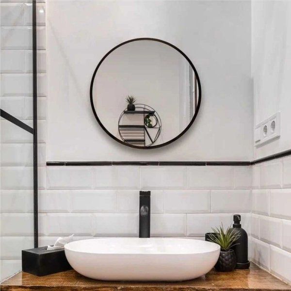 Зеркало MIXLINE "Ренуар" D400 без подсветки, черное обрамление (555933)