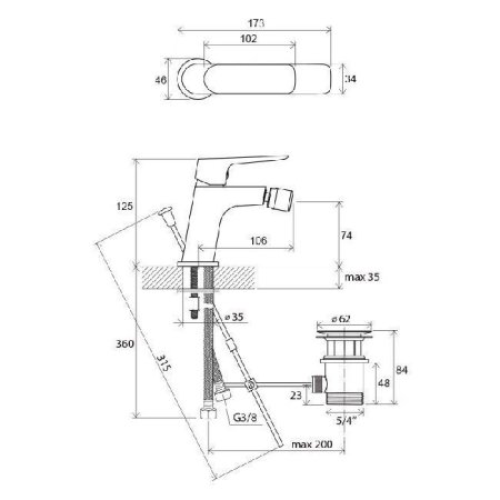 Смеситель Ravak Classic CL 055.00 X070082 для биде