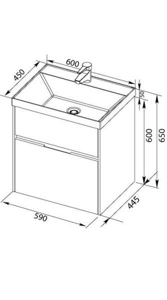 Тумба под раковину Aquanet Латина 00179938 60 бордо, 2 ящика