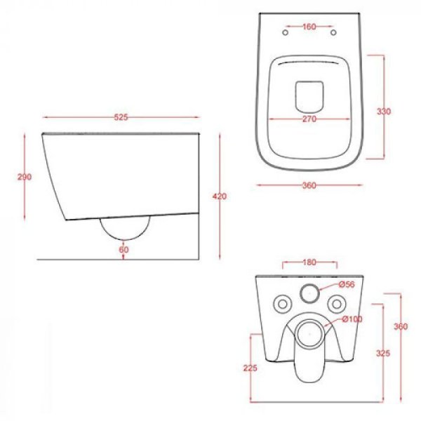 Чаша для унитаза подвесного ArtCeram A16 ASV003 01;00 белый глянцевый
