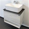 Тумба-умывальник COMFORTY "Прага-60" дуб белый с антрацитовой столешницей, с раковиной COMFORTY PZ-6068