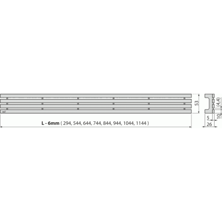 Решетка AlcaPlast DREAM GAP-300M призматическая, нержавеющая сталь матовая