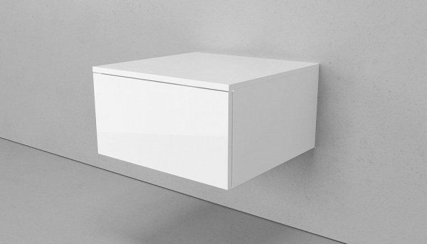 Тумба подвесная Velvex Unit 50, выс. 27, выдв. ящик, белый лед (tp.UNI.50.1Y белый глянец)