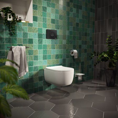 Кнопка смыва Berges Wasserhaus Novum 040025 черная, поверхность Soft Touch