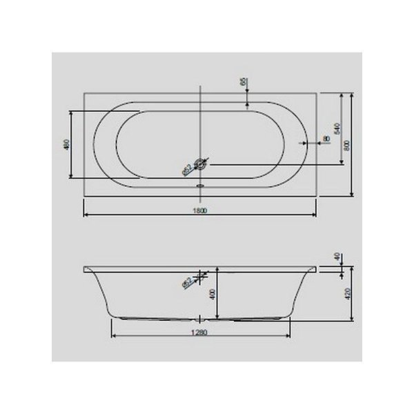 Акриловая ванна Cezares Metauro METAURO-180-80-42