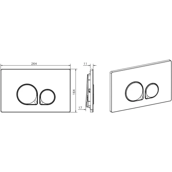 Кнопка смыва Arrow AHM051G для инсталляции, серый матовый