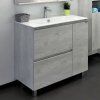 Тумба-умывальник COMFORTY "Верона-90" дуб белый с раковиной Quadro 90