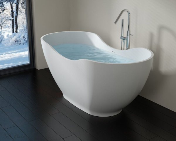 Ванна из искусственного камня NS Bath NSB-16679G 166х80 глянцевая, белый
