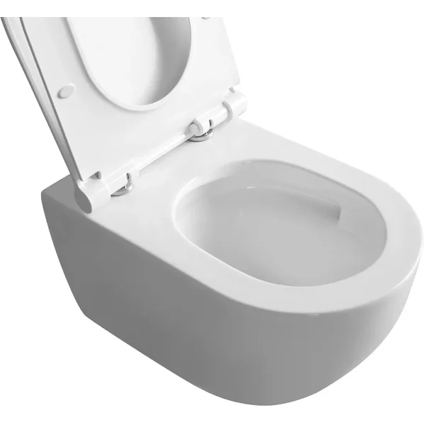Унитаз подвесной Veconi Ento VEN-52T безободковый, торнадо, с сиденьем микролифт, белый