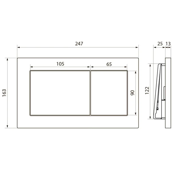 Кнопка смыва Point Ника PN44081C для инсталляции, хром