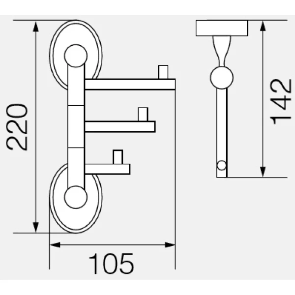 Крючок Veragio Bonjour Bronzo VR.BNR-7835.BR тройной, поворотный, для ванны, бронза
