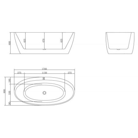 Акриловая ванна BelBagno BB404-1700-800
