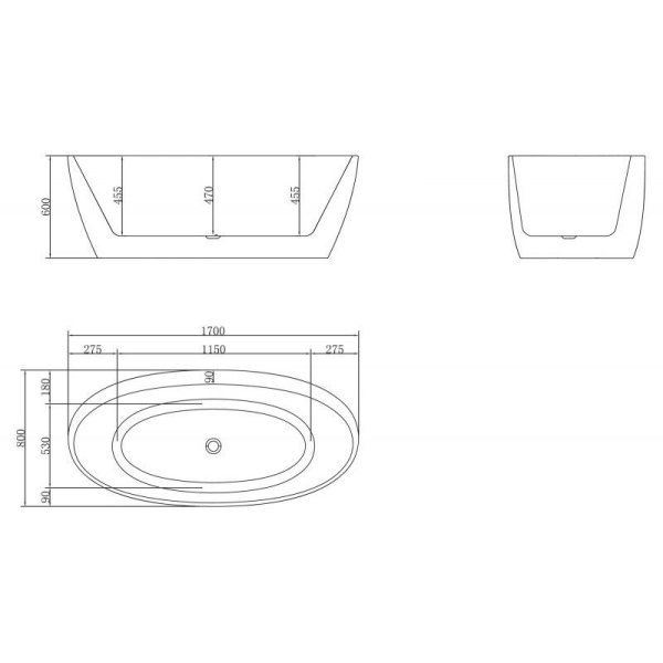 Акриловая ванна BelBagno BB404-1700-800