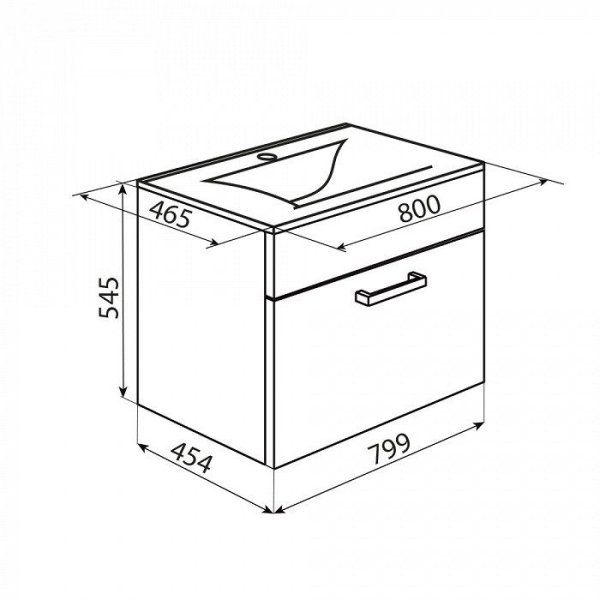 Тумба с раковиной IDDIS Mirro MIMRR8GT0WBD2iZF95CGK белый/дерево
