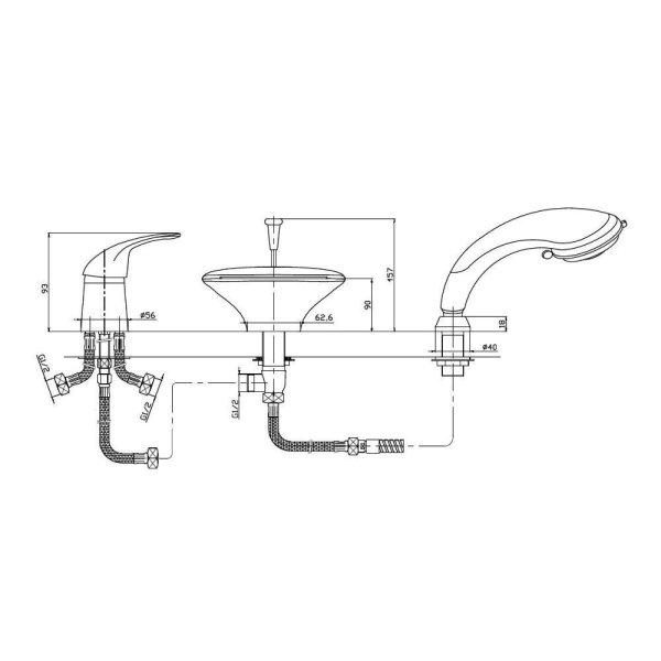 Смеситель Orange Iris M41-333cr для ванны, хром