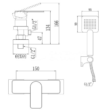 Смеситель для душа Savol (S-600705)
