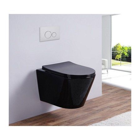 Унитаз подвесной Esbano Clavel безободковый, черный
