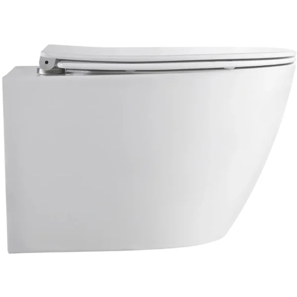 Унитаз подвесной Orange C07-150W безободковый, торнадо, с сиденьем микролифт, белый глянец