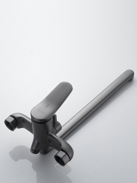 Смеситель для ванны Shevanik S4722T, Оружейная сталь