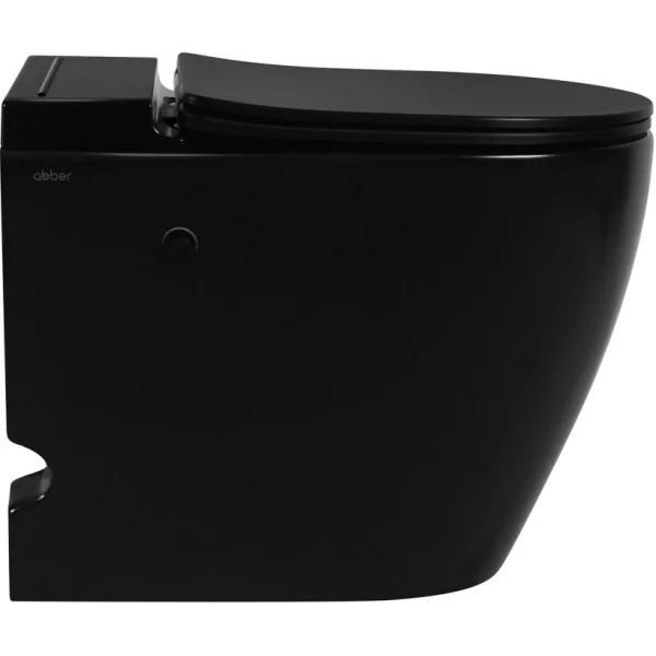 Унитаз напольный Abber Bequem AC1115PMB импульсный, с сиденьем микролифт, черный матовый