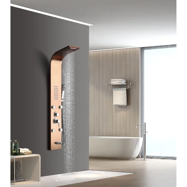 Душевая панель Ceruttispa Victoria CT9977 со смесителем, розовое золото