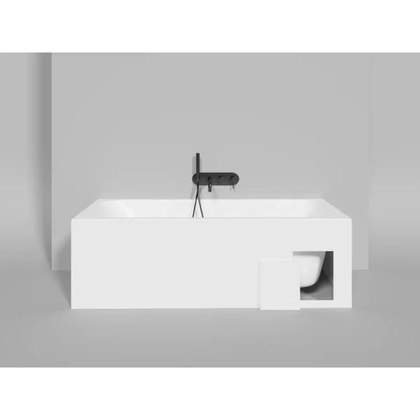 Ванна из литьевого мрамора Salini S-Stone Orlanda Kit 102127M 170,4x75 см, белый матовый