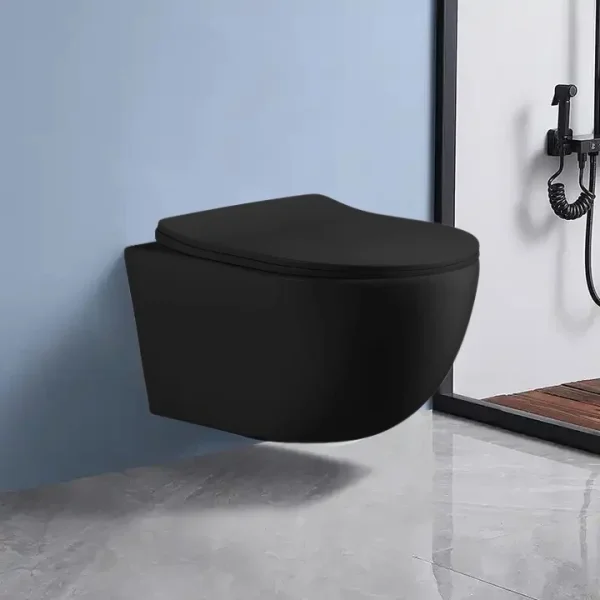 Унитаз подвесной Cerutti Spa Orlter Aria CT10017 безободковый, с сиденьем микролифт, черный матовый