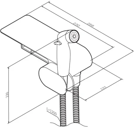 Гигиенический душ со смесителем с полкой, держателем туалетной бумаги AM.PM Like F0202622