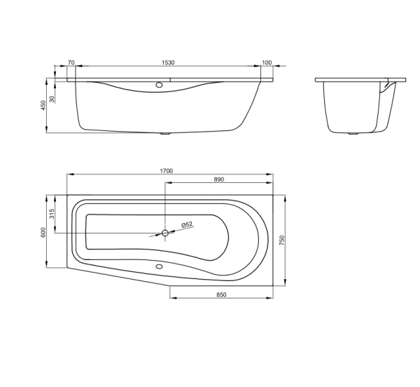 Ванна стальная Bette Luna 2750-000+AR 170x75