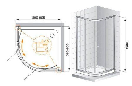 Душевой уголок Cezares Family R2 90 P Cr