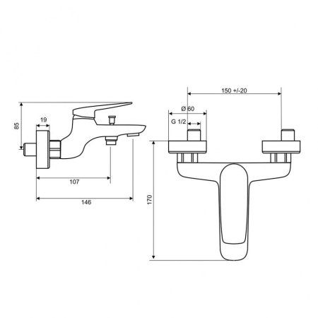 Смеситель для ванны Paini Laguna LAPICREO11SI1, хром