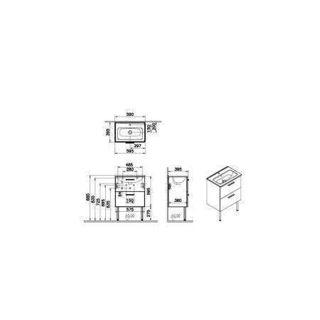 Тумба с раковиной VitrA Mia 66106 60 белый