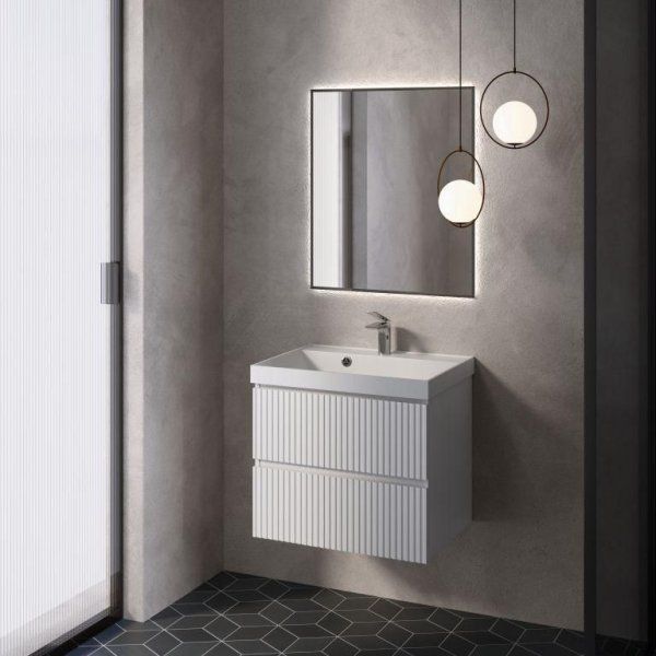 Тумба под умывальник подвесная AQUAme "S1" AQM900160WH  60 см., цвет белый глянец.