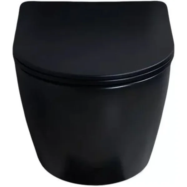 Унитаз подвесной GID Bm2198 безободковый, с сиденьем микролифт, черный матовый