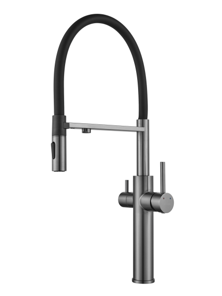 Смеситель для кухни Shevanik S478T, Оружейная сталь