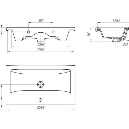 Раковина Velvex Como S-UM-COM80/1 80х45 белый