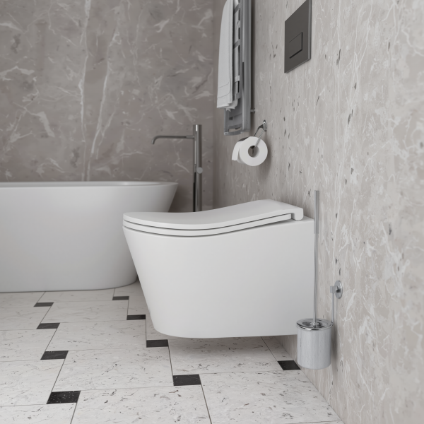 Унитаз подвесной безободковый (торнадо) D&K Bamberg 520*360*360мм, сиденье микролифт, белый (DT1556516)