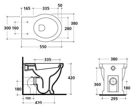 Чаша для унитаза приставного Galassia Ethos