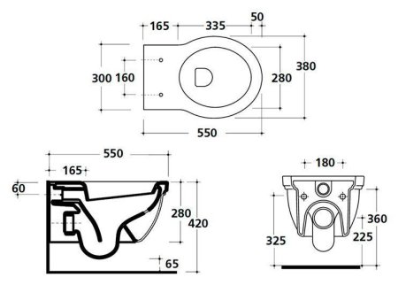 Чаша для унитаза подвесного Galassia Ethos 8439