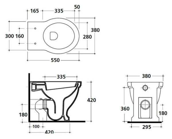 Чаша для унитаза приставного Galassia Ethos