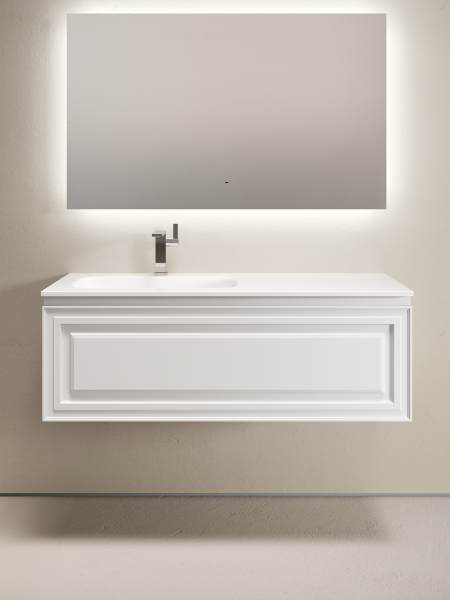 Тумба подвесная SANCOS Very левая 1195х445х406, c одним  ящиком оснащенным доводчиками, Bianco , VR120LW