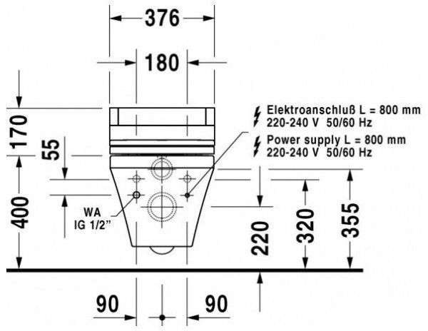 Унитаз подвесной Duravit DuraStyle SensoWash 25425900001-WG Wonder Gliss