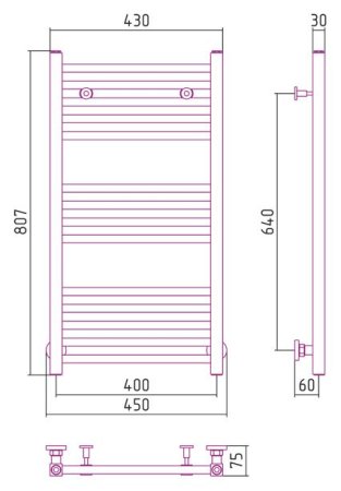 Полотенцесушитель водяной Сунержа Модус 800х400 хром