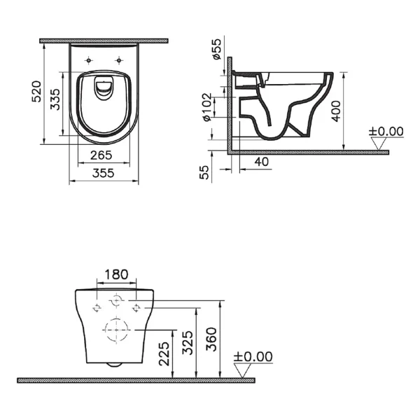 Унитаз подвесной Opadiris Лоренцо OS41711 безободковый, с сиденьем микролифт, белый