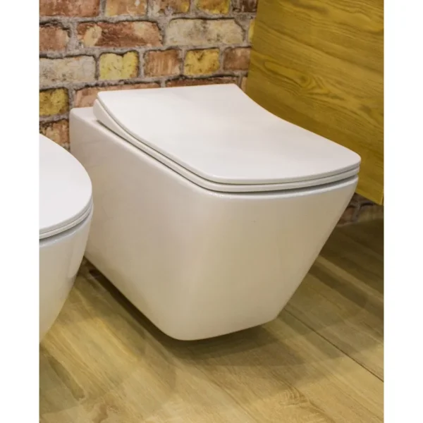 Унитаз подвесной Art&Max Techno AM9310CHR/SC безободковый, с сиденьем микролифт, белый