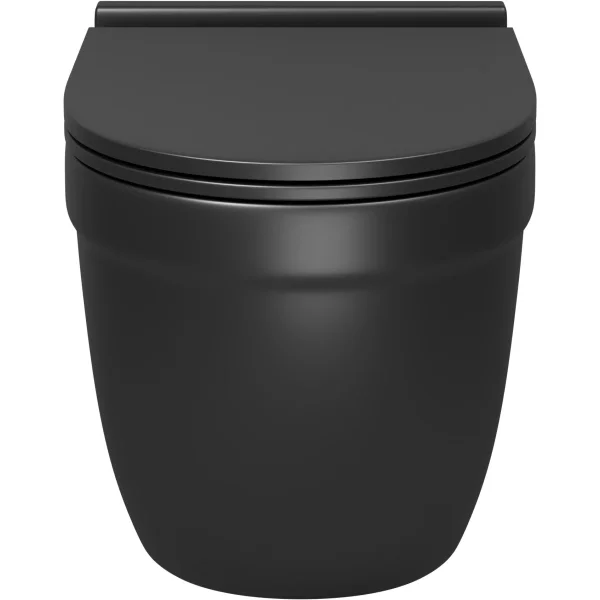 Унитаз подвесной Grossman GR-4483BMSQ безободковый, торнадо, с сиденьем микролифт, черный матовый