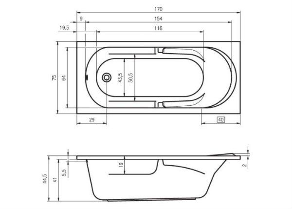 Ванна акриловая Riho Future BC2800500000000 170x75
